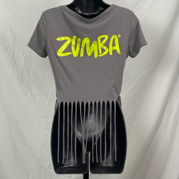 Womens Zumba Fringe Crop Top Shirt Size Medium - Picture 1 of 5